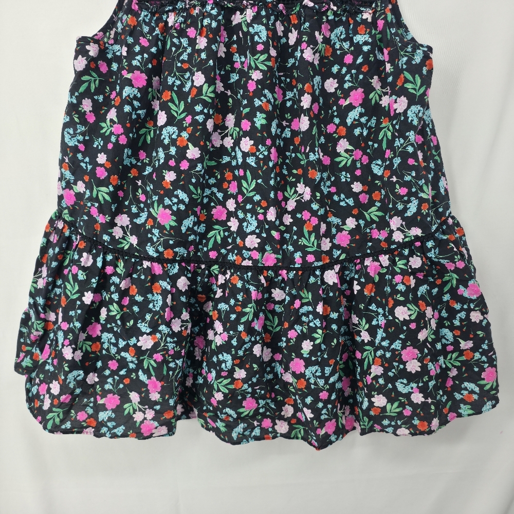 Kate Spade New York Top Black Floral Greenhouse Lace Yoke Tassels Boho Size L - Picture 10 of 12